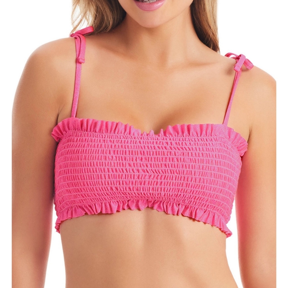 Women's Glitter Bomb Smoked Bandeau Bikini Top